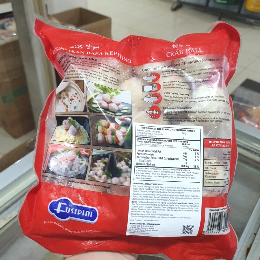 Bakso Kepiting Fusipim Crab Ball 400g Frozen Food Halal