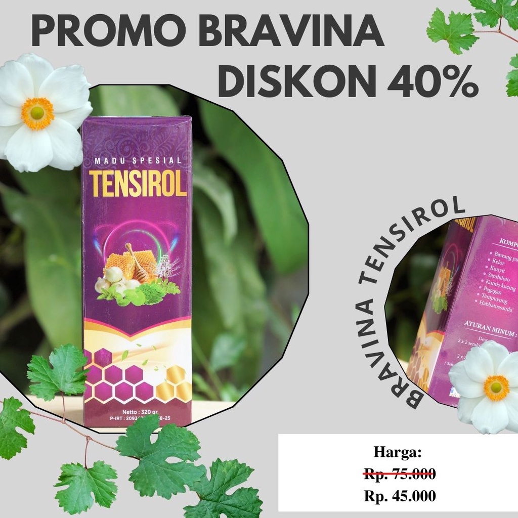 Diskon 10% - 40% Harga Grosir  Madu Spesial TENSIROL Netto 320gr Madu Formulasi
