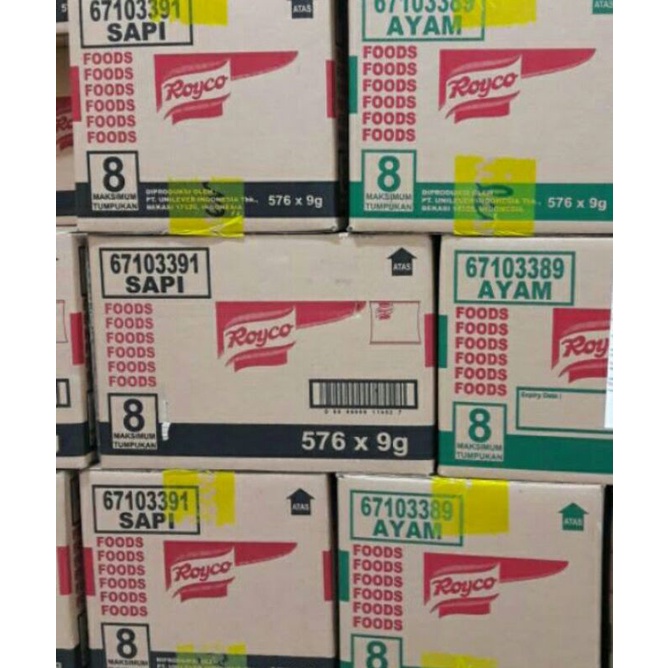 

Royco Ayam / Sapi sachet 8 grm isi 576 (1 Dus)