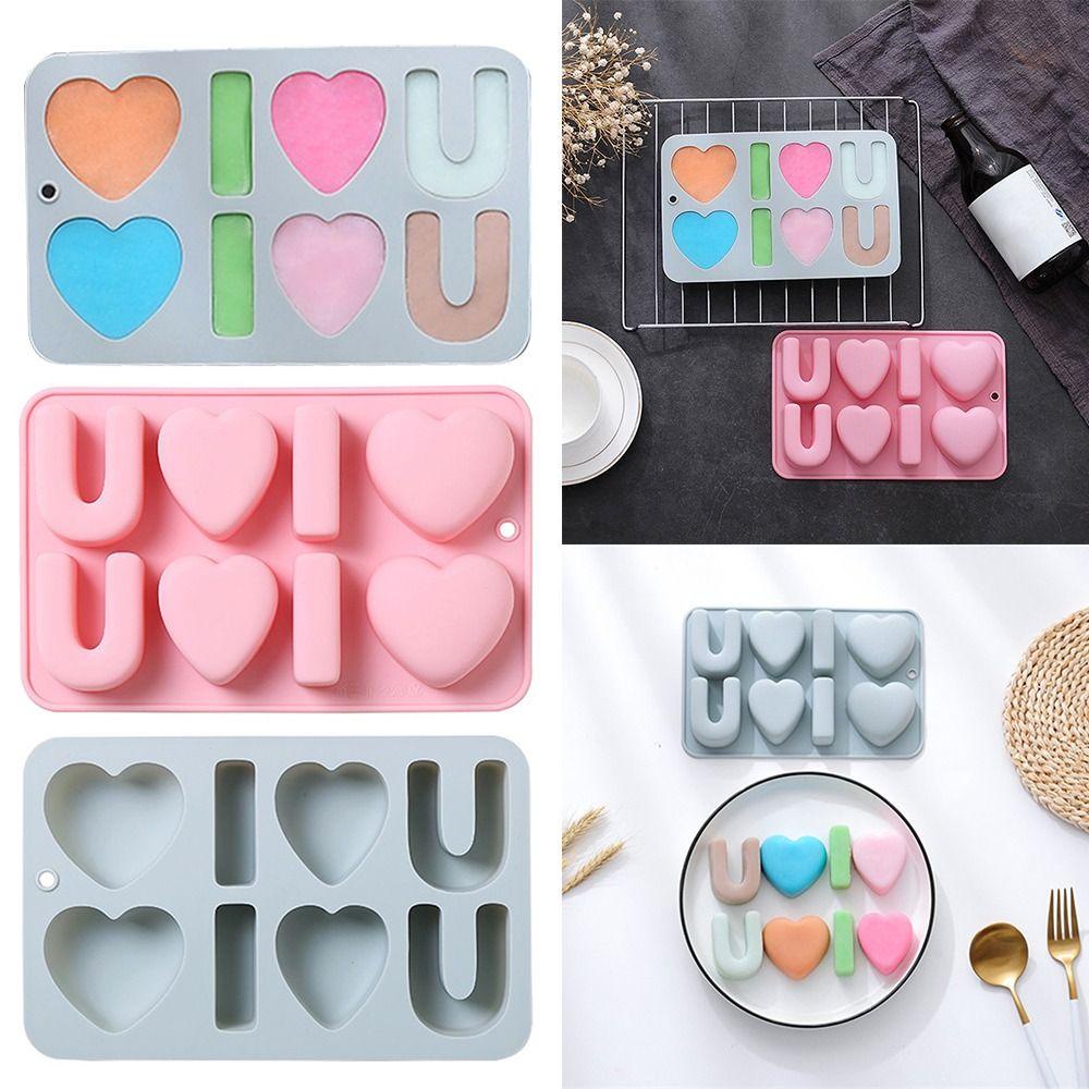 Solighter Valentine Day Handmade Love Heart Soap Mold Cetakan Kue Coklat Cetakan Silikon