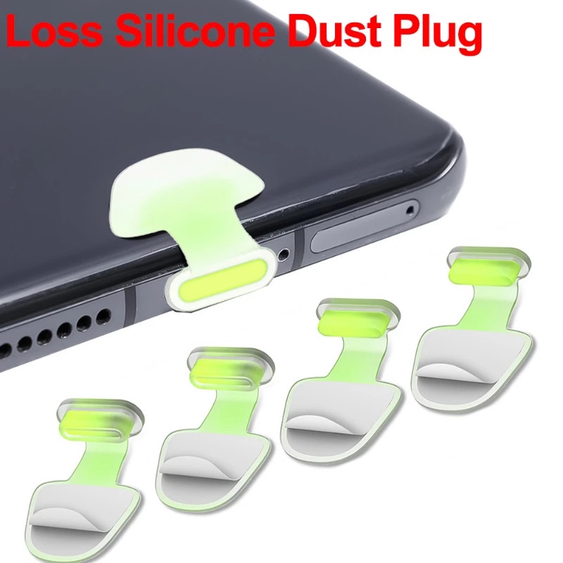 1 Pc Plug Penutup Port Pengisi Daya Tipe C Universal Bahan Silikon Luminous Tahan Air Tahan Debu Anti Hilang Untuk iPhone