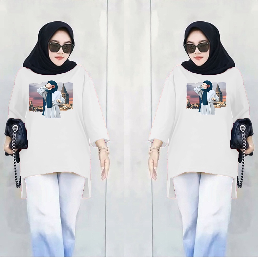 GS - Long Tunik ANIME basic women hijab's 003 | Tunik wanita crepe premium