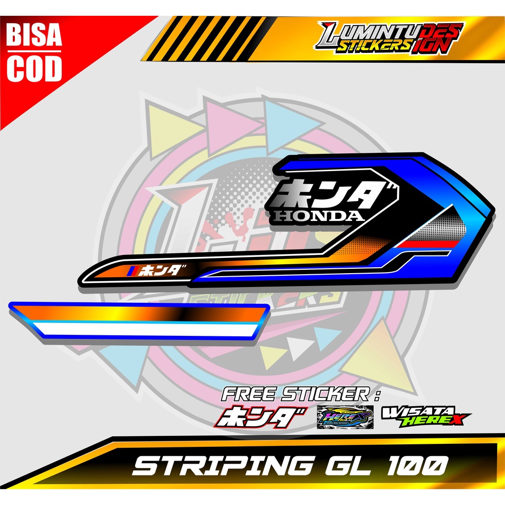 STRIPING GL 100 HONDA GANK - STRIPING VARIASI HONDA GL 100 - STRIPING HOLOGRAM GL 100 RACING