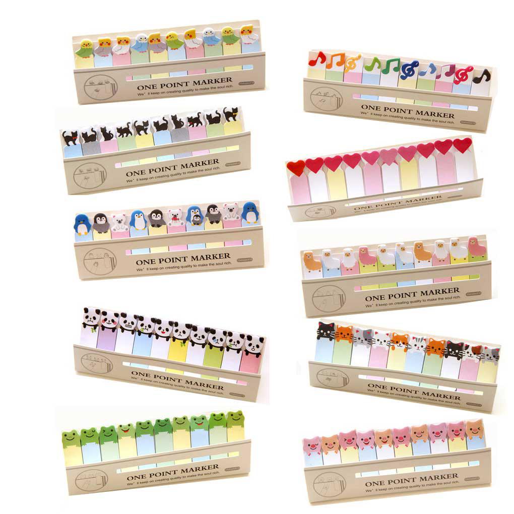 Huit Toserba Stiker Lucu Kartun Hewan Bookmark Note Penanda Pesan Portable Saku Kecil Alat Tulis Kantor Anak