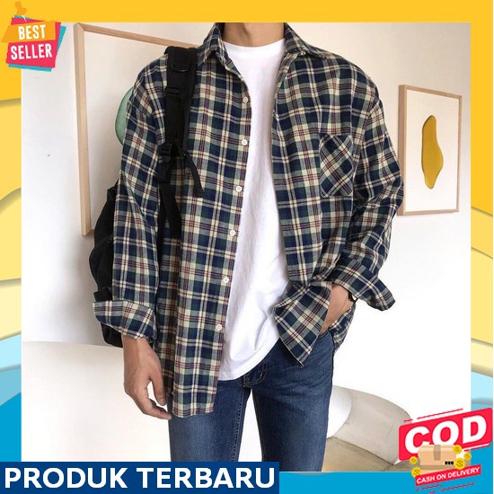 Kemeja Atasan Pria Cowo Polos Lengan Panjang Katun Poplin/Oxfor Jumbo Big Size Oversize Kasual Forma
