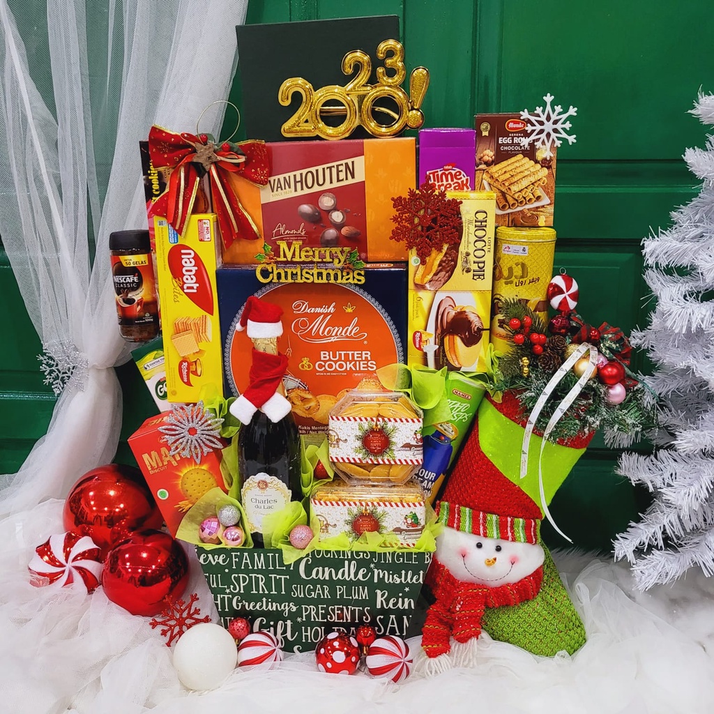 

Paket Dekorasi Hampers Natal Christmas Parcel Hadiah Kue Kering 313