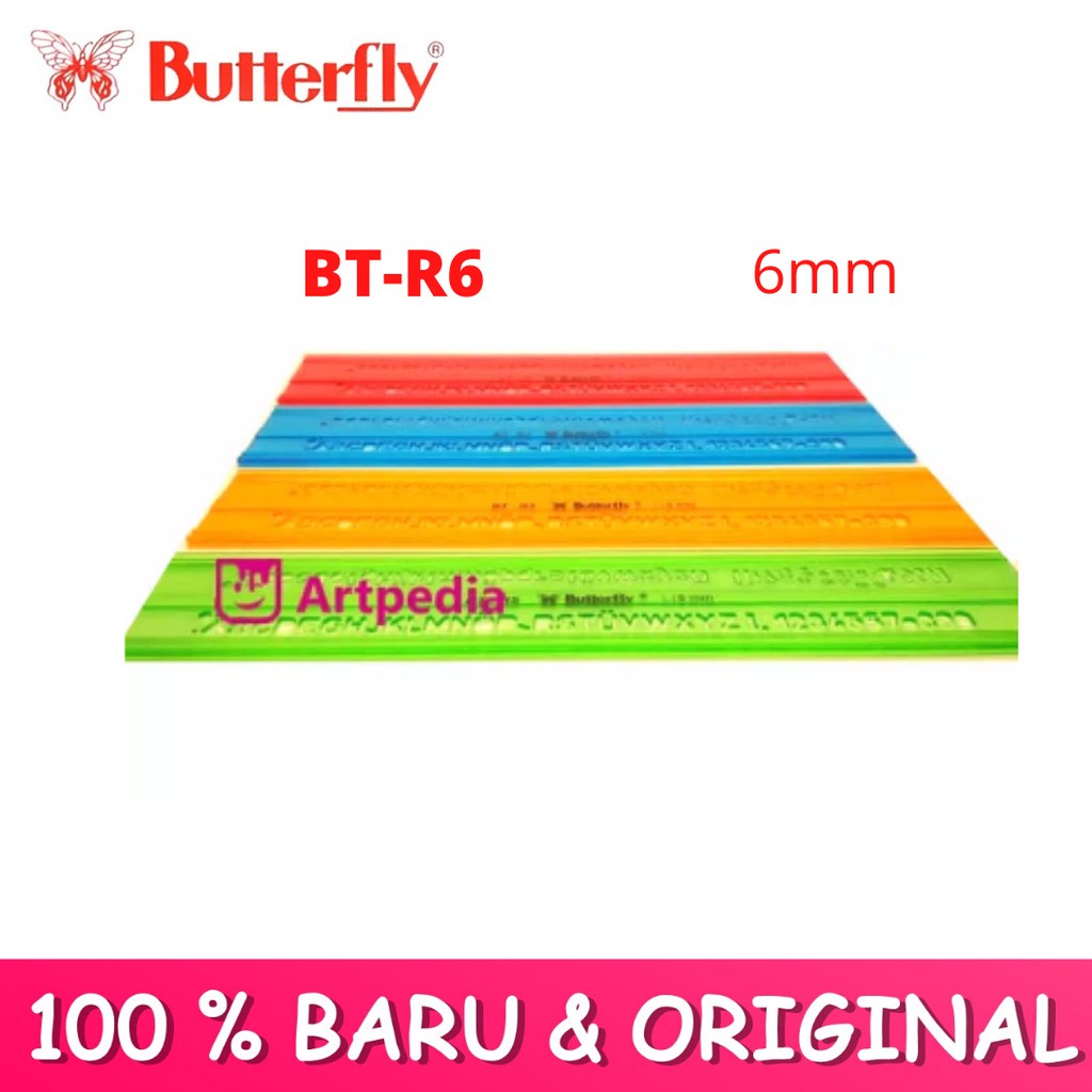 Butterfly Penggaris Mal Huruf BT-R6 - Butterfly BT-R6- Penggaris Mal Huruf 6 mm Stensil