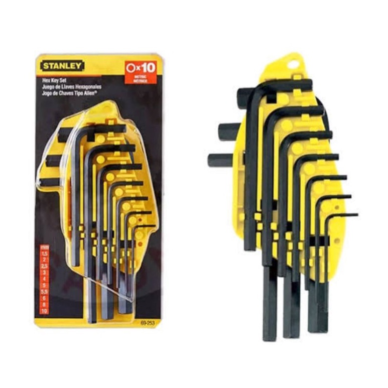 Kunci L set 69-253 Stanley 10pcs Metric Hex Key Set (Black) Stanley