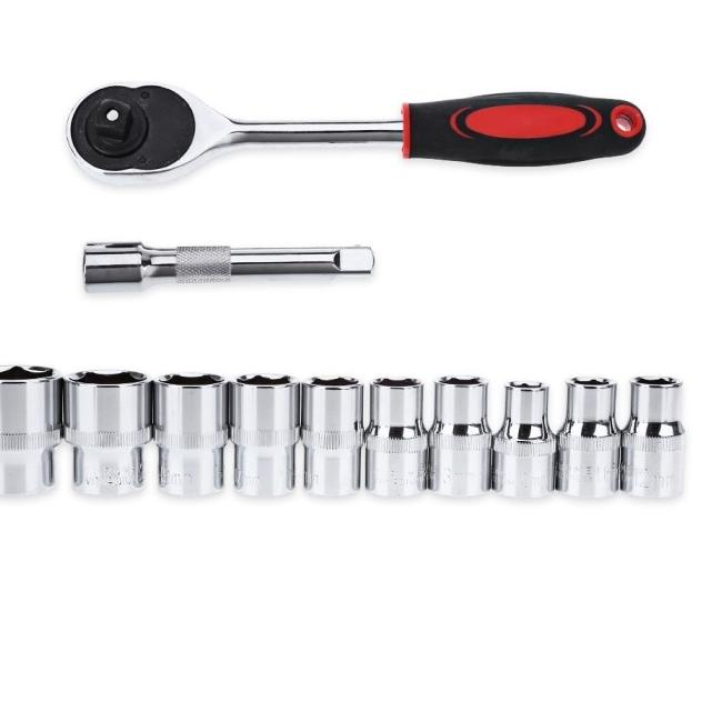 Set Kunci Ring Pas CR-V Drive Socket Set 1/4 Set Kunci Shock 12 PCS