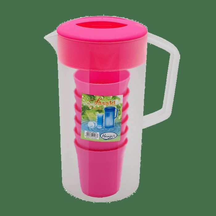 Hawaii Teko Piknik Set Gelas Cangkir Plastik Eskan Sasaki Picnic Set