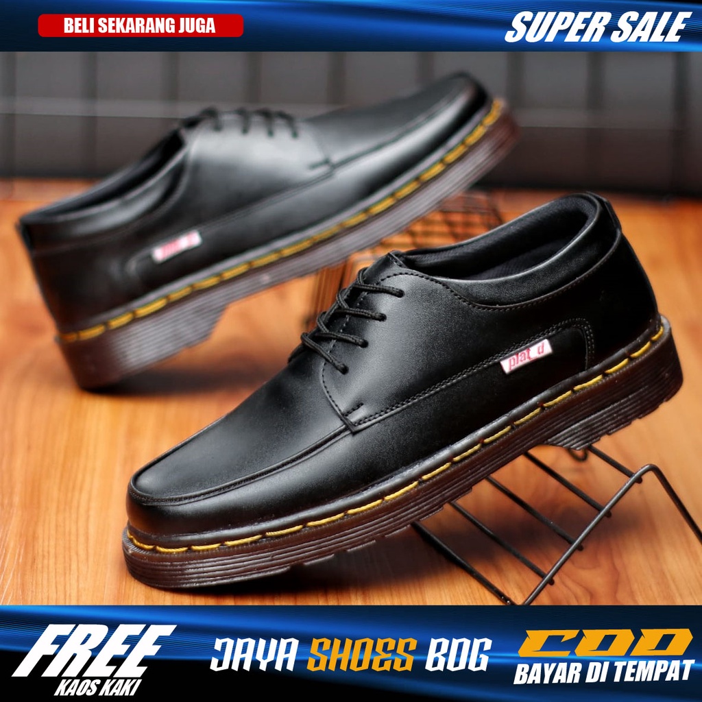 DALOT Sepatu Formal Pria Casual Modern Docmar Hitam Kulit Sintetik Original Footwear