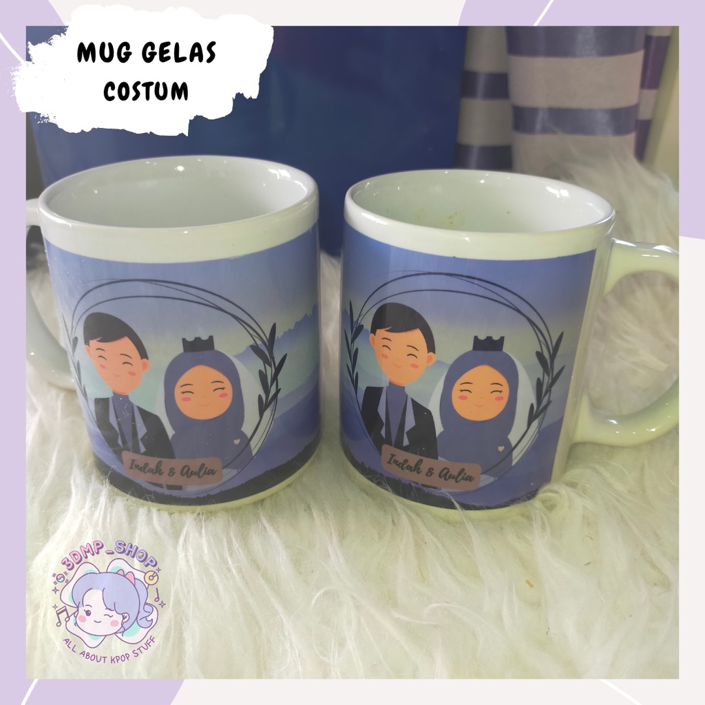 [2pc - couple] Mug wedding sepasang pasangan kado hampers nikah nikahan kawinan resepsi tunangan custom request