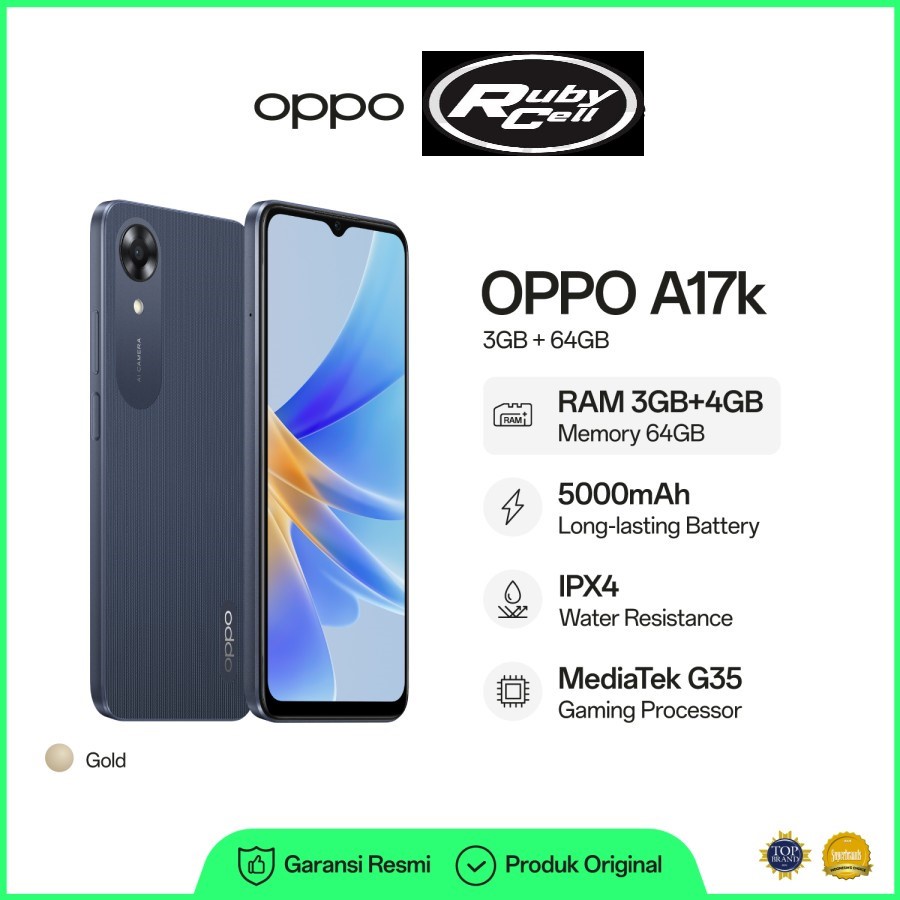 OPPO A17k 3GB/64GB Smartphone - Garansi resmi