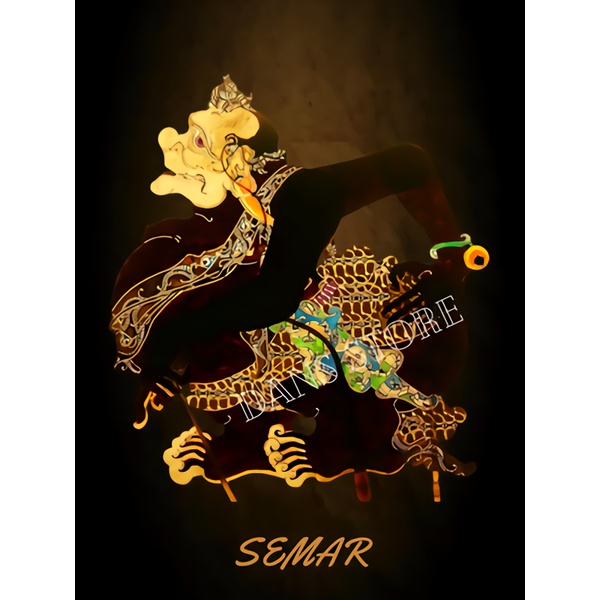 Poster Wayang Kulit Semar Hiasan Dinding Sebagai Pajangan atau Wall Decor