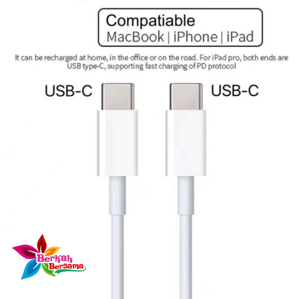 Tipe c ke tipe c - Tipe c KABEL DATA - USB-C CHARGER CABLE - CABLE PAD - Air - Pro  - 2Meter BB7365