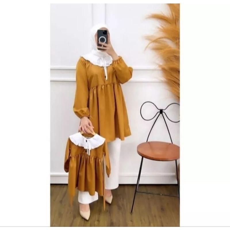 Baju couple ibu dan anak perempuan /baju couple ibu dan anak/tunik couple ibu dan bayi/tunik couple 