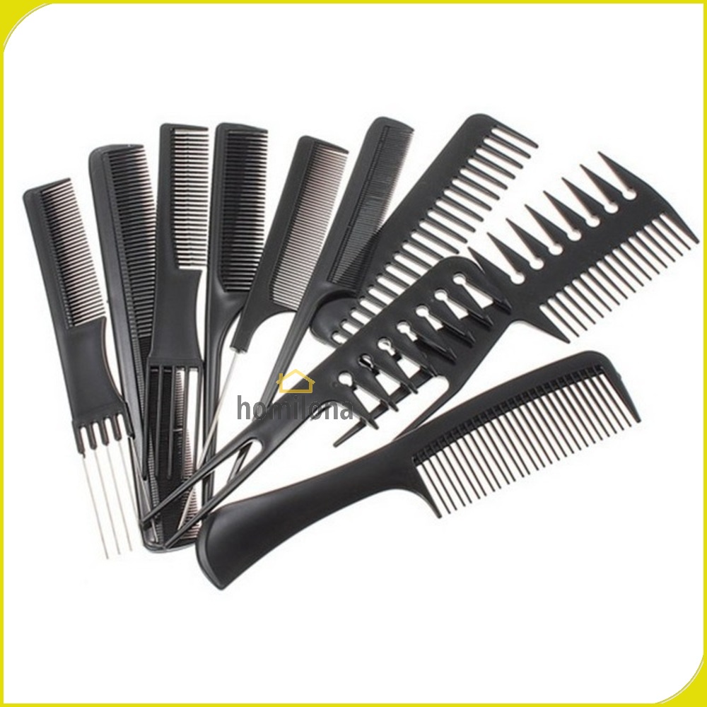 Sisir Rambut Salon Hair Comb 10 Set YS-254 Black