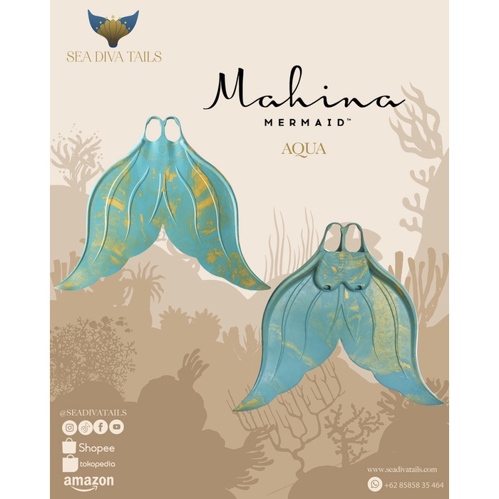 Jual Diving Fin Mahina Mermaid Fin Ekor Mermaid Fin Mermaid Kaki