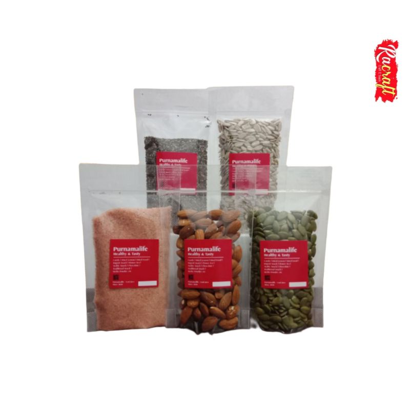 

Kacang almond pumpkin seed kuaci kwaci sunflower seed kupas garam himalaya black chia seed organik