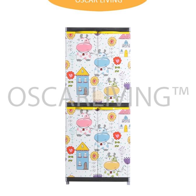 

Miami Orlando Lemari Pakaian Plastik Serbaguna Motif Sapi stock ready