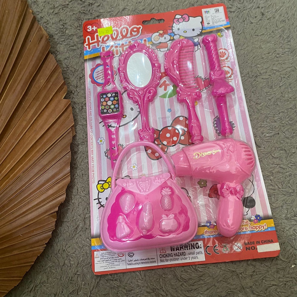 Mainan Anak Perempuan Beautyfull Sel HELLO KITTY / Mainan Peralatan Dandan Plus Tas dan Sisir