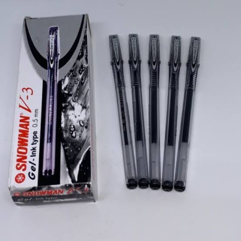 

[BOX ISI 12] PULPEN SNOWMAN V-3 GEL INK TYPE 0.5 MM / BALLPOINT / BOLPEN