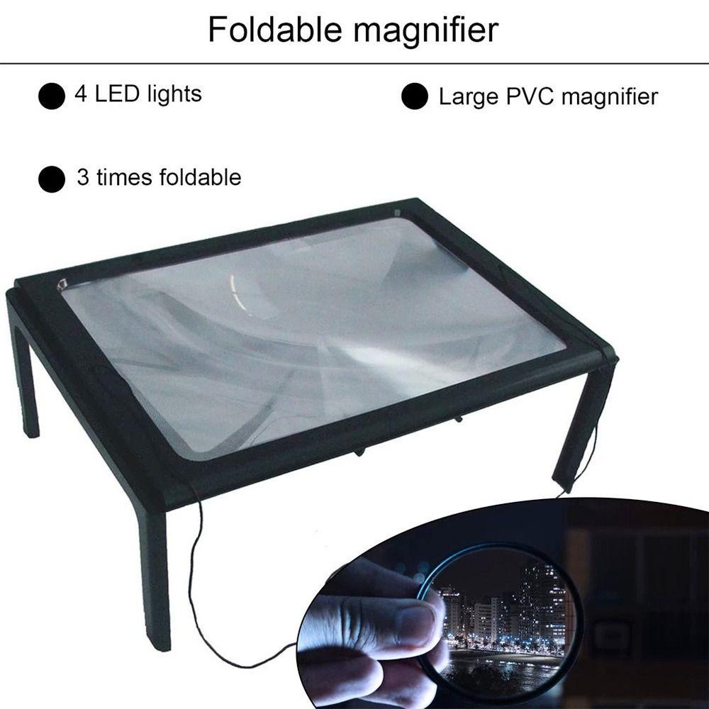 Solighter Tabletop magnifying glass Profesional Multifungsi Dengan 4lampu LED 3X