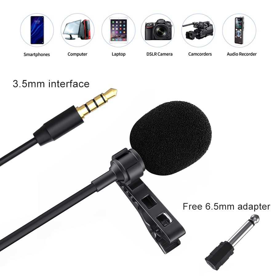 TERBARU ONLENY Lavalier Video Recording Microphone Clip Portable 3.5mm - MY-M1 ONLENY Professional Lavalier Microphone Clip Portable 3.5mm MIK KLIP MURAH KUALITAS SUARA BAGUS