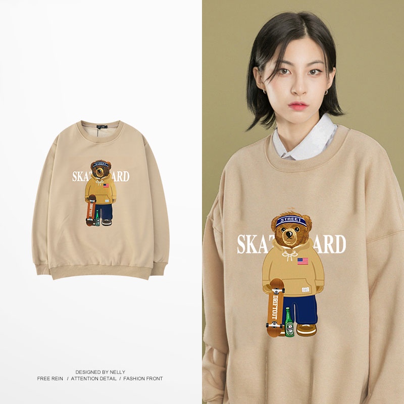 Sweater Skate Board Bear Pria &amp; Wanita Unisex | Dhea Fashion