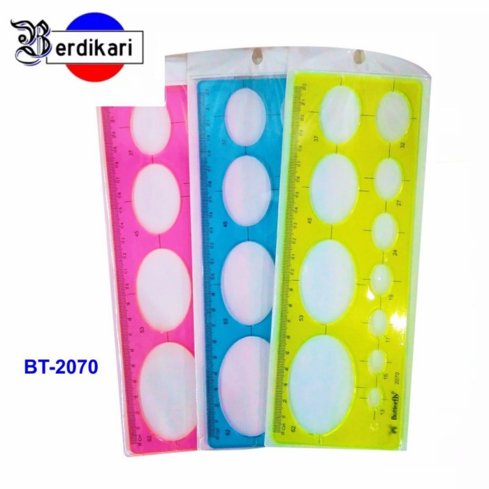 

~~~~~] Penggaris Sablon Oval / Elips Butterfly BT-2070