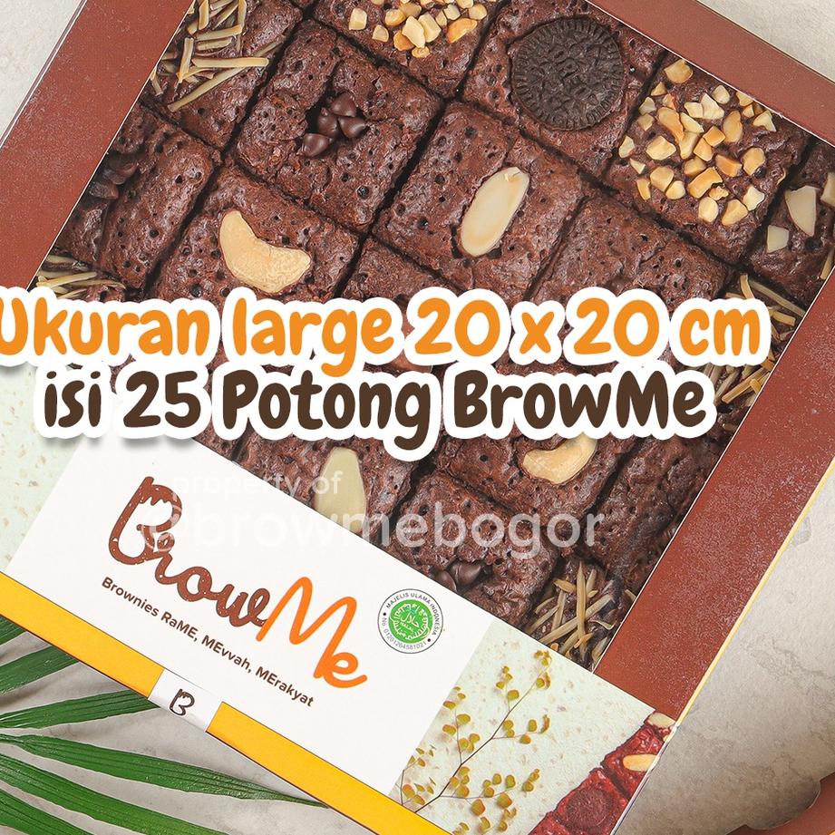 

BrowMe Bogor Brownies Sekat raMe Mevvah Merakyat Ukuran Box Large 20x20 Cm