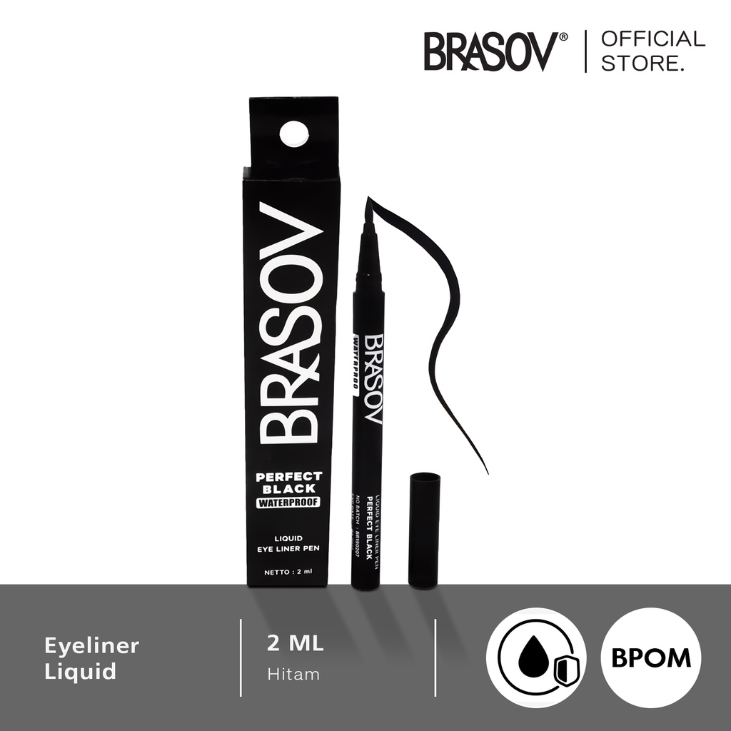 RADYSA - BRASOV Eyeliner Netto 2 ML Perfect Black Waterproof Liquid Eye Liner Pen Hitam