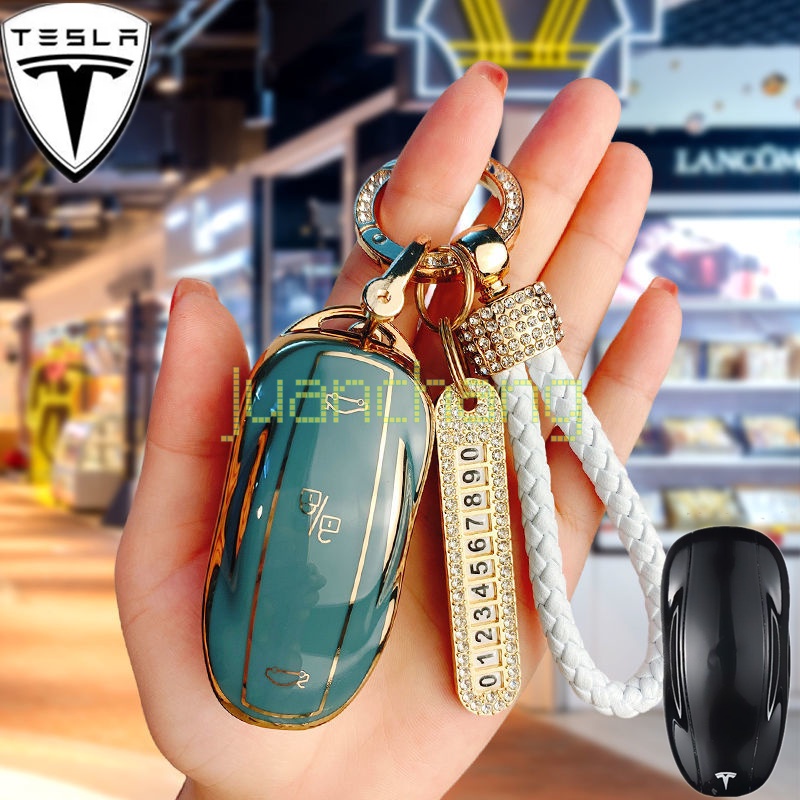 Casing Kunci Mobil Bahan TPU Untuk Tesla Model 3 Y Model S Model X