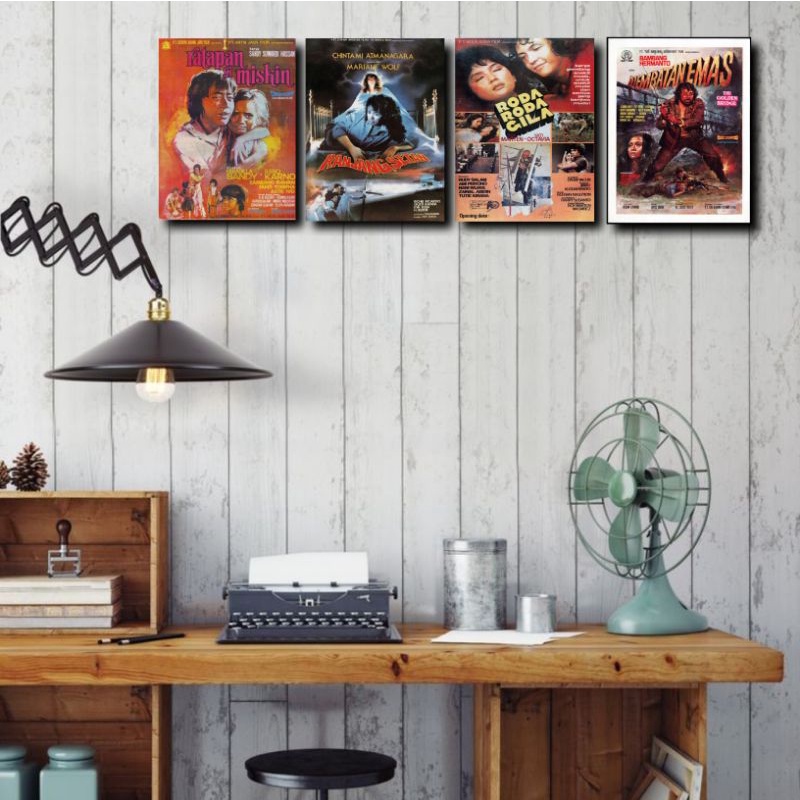 DGS poster kayu hiasan dinding walldecor dekorasi ruangan film jadul