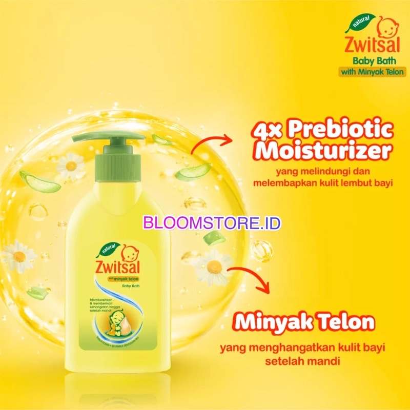 ZWITSAL Natural Baby Bath with Minyak Telon Rich Milk Honey Sabun Mandi Cair Bayi 300ML 300 ML Botol Pump Murah