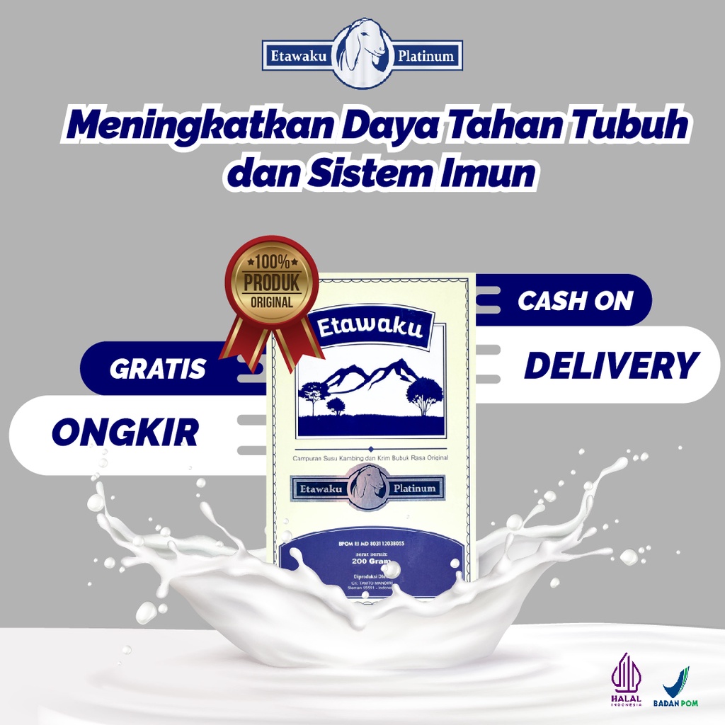 

Etawaku Platinium Paket Susu 1 Box Untuk Mengobati Nyeri Sendi Yang Di Akibatkan Oleh Gempuran Aktifitas Sehari-hari Dijamin Original Halal dan BPOM Isi 200 gr