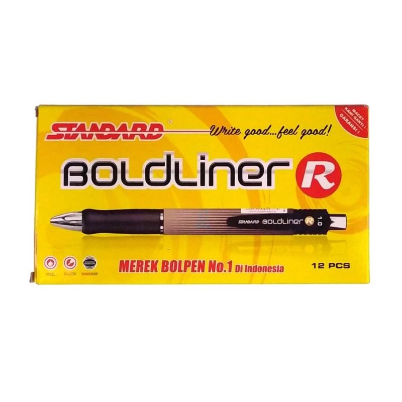 

Standard Boldliner R Retactable Siganture Pen Pulpen Gel Tanda Tangan Tebal 1.0 - Hitam [1 Pcs]