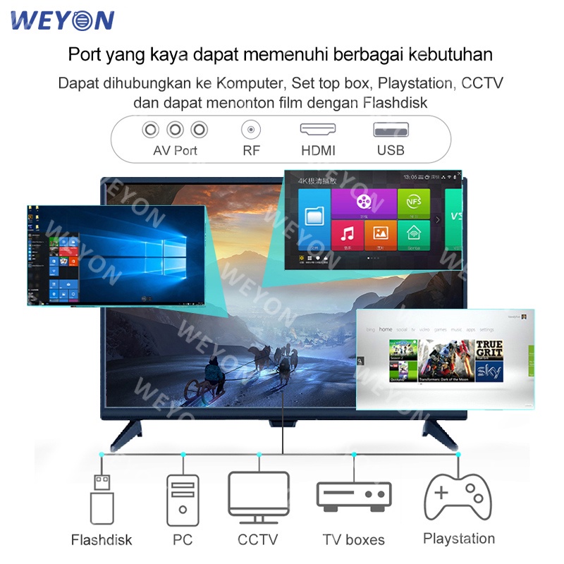 Weyon Sakura TV LED 21 inch HD Ready Smart TV Televisi With STB(SMART-S21B)