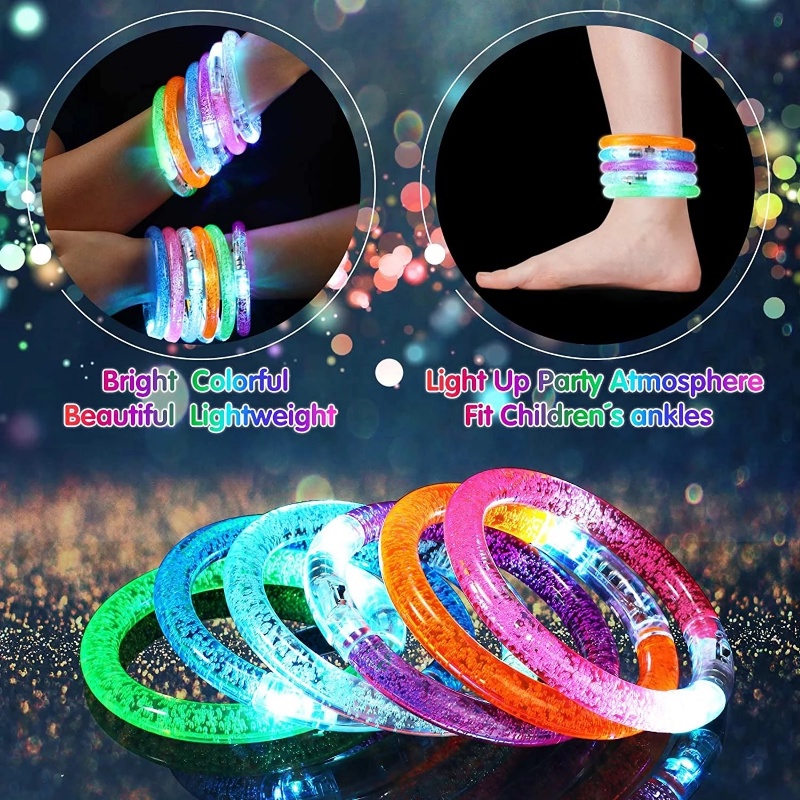 Gelang Pesta Menyala Kedip Nyala LED/ Warna Acak Glow In The Dark Neon Bangle Neon Fluorescence/Koncer Warna Warni Bercahaya Bercahaya