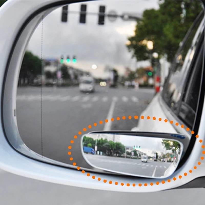 1/2 Pcs HD Glass Round Square Car Blind Spot Mirror/ Auto Motorcycle 360° Adjustable Wide Angle Rearview Mirrors