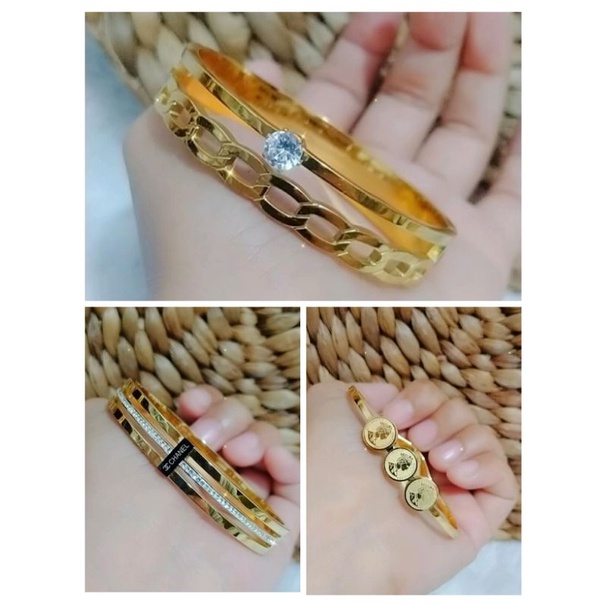 Gelang titanium tahan air. xuping Titanium lapis mas medan sumbayak
