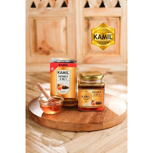 Madu Kamil Honey 3in1 250 gr. Bee pollen+Nigela Sativa+Propolis