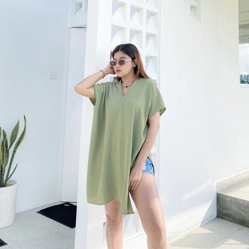 Nagita Long Square Blouse Crinke Airflow Long Square Atasan Wanita Oversize Ootd Remeja Terbaru jumbo