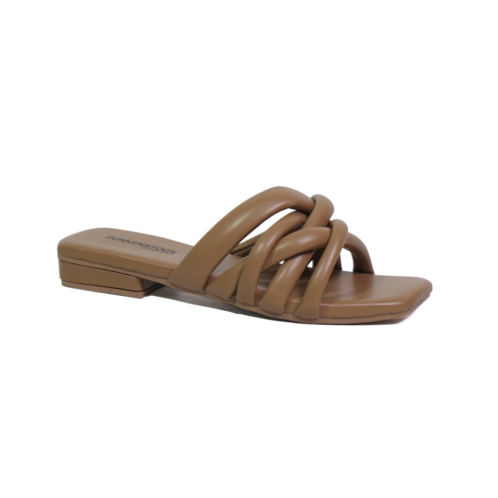 Dunkenstock ANNA Sandal selop wanita tinggi 3 cm sendal flat cewek kekinian model tali kepang