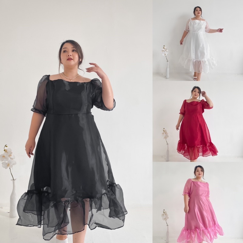 GIVONCY Party Dress Bigsize | Dress Jumbo Wanita | Dress pesta Organza