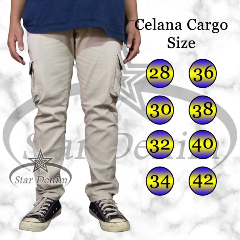 Celana Cargo Panjang Pria Star Denim Terlaris / Celana Cargo Panjang Pria Jumbo Star Denim Terbaru