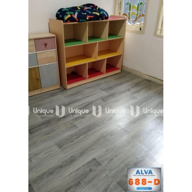 Karpet Vinyl Lantai Motif Kayu / Vinyl Alva Meteran Untuk Lantai - Harga Per M2
