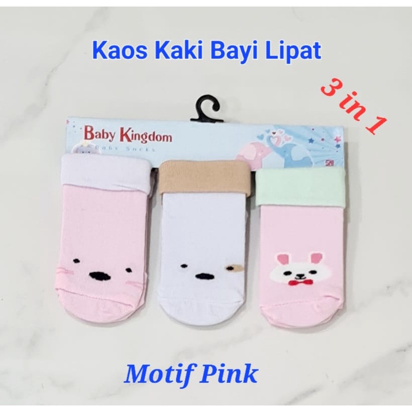 Kaos Kaki 3 in 1 baby kingdom KK-06 kaos kaki bayi baru lahir kaos kaki bayi new born