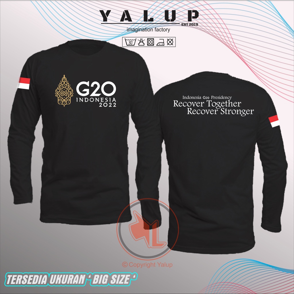 Baju Kaos G20 gold  depan belakang KTT EVENT BALI 2022 pria wanita