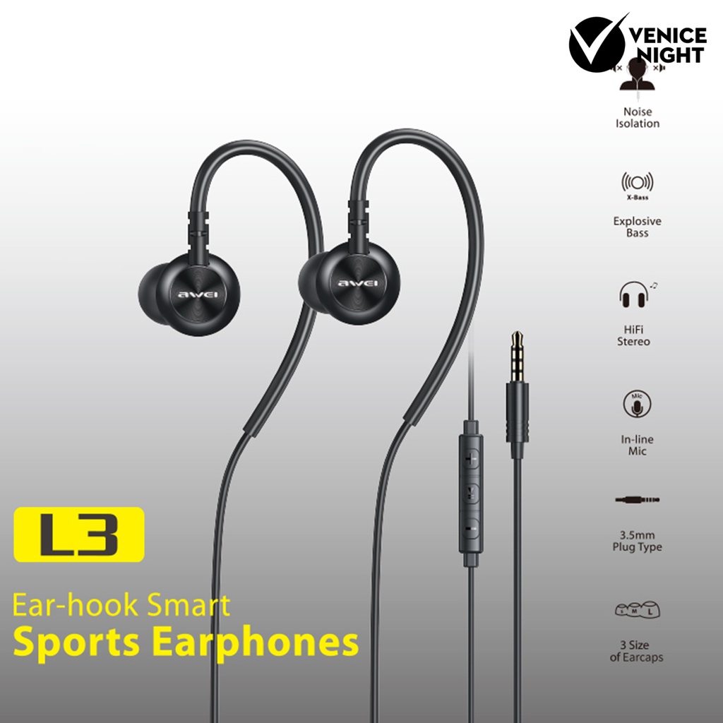 (VNEP) (Berkabel) L3 Earphone 6 Core Line Control ABS Stereo In-ear Headphone untuk Musik